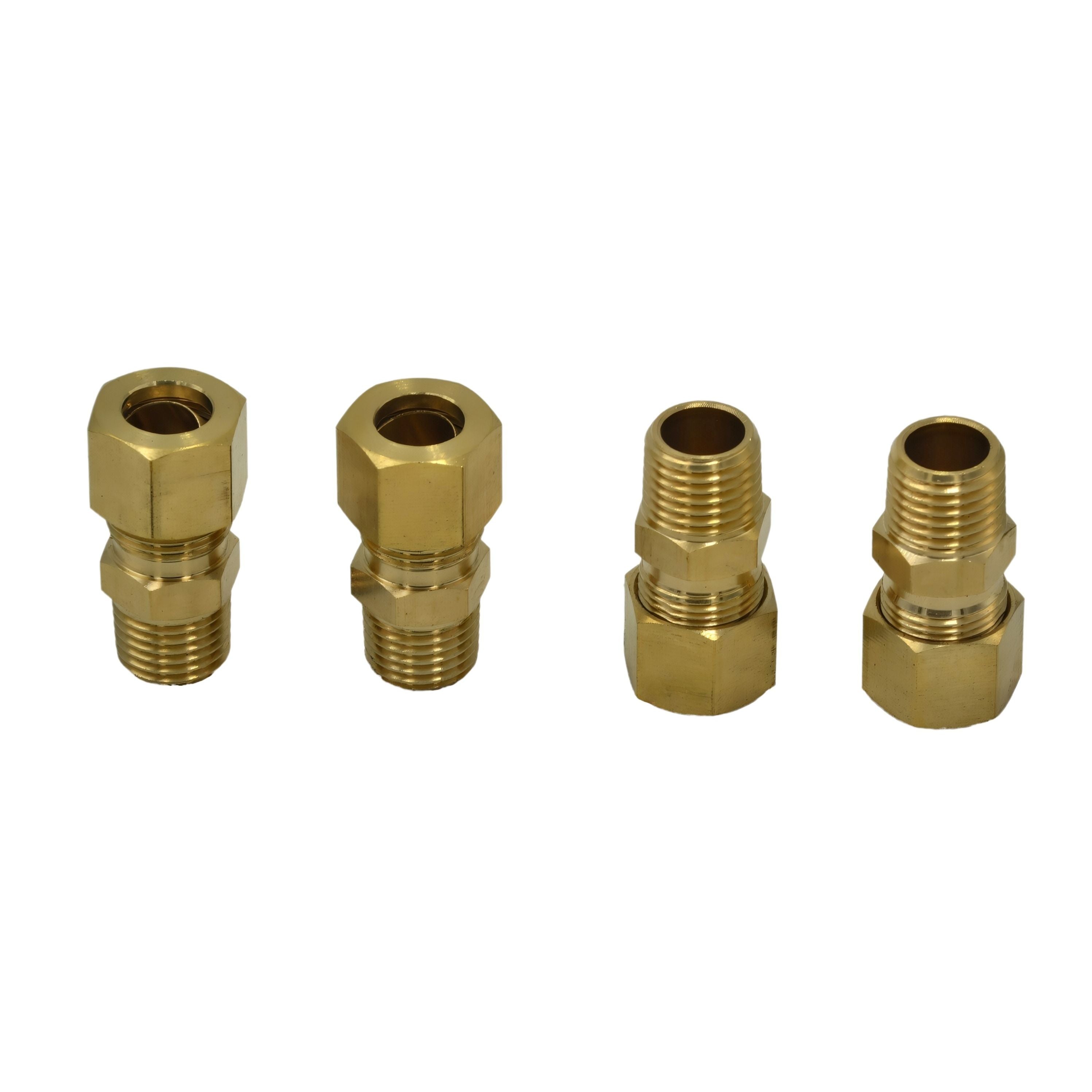 4pc Brass Compression Male Female Connector (T3/8xM1/4)