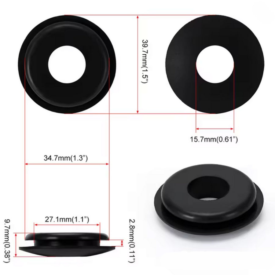 X500 Black Rubber Gladhand Seals Hose Gaskets for Semi Trucks & Trailers