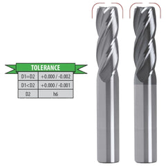 Best Carbide 1/8" 4 Flute TiALN Coated Short Series Corner Radius End Mill – 1/8" Shank - Twin Eagle Imports