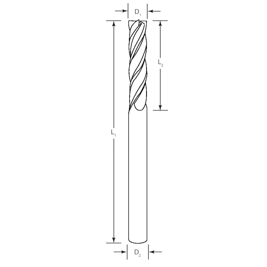 Best Carbide 5/16" 4 Flute Short Series Square End Mill – 5/16" Shank - Twin Eagle Imports