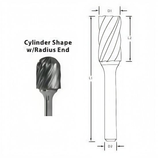 BEST CARBIDE CARBIDE BURRS Best Carbide - SC1MNF 6mm Aluminium Cut Carbide Burr