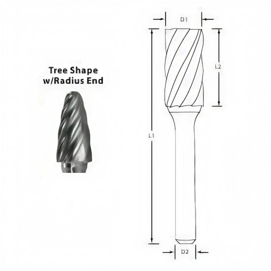 BEST CARBIDE CARBIDE BURRS Best Carbide - SF1NF 1/4" Aluminium Cut Carbide Burr
