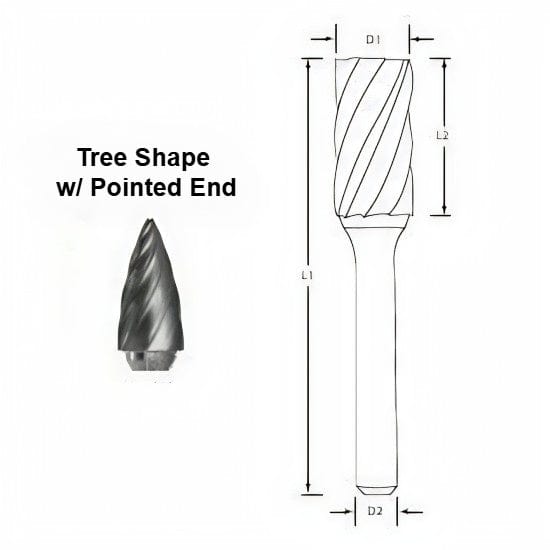 BEST CARBIDE CARBIDE BURRS Best Carbide - SG5NF 1/2" Aluminium Cut Carbide Burr