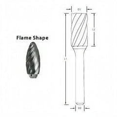 BEST CARBIDE CARBIDE BURRS Best Carbide - SH1NFL6 1/4" Aluminium Cut Long Series Carbide Burr
