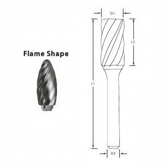 BEST CARBIDE CARBIDE BURRS Best Carbide - SH2NFL6 5/16" Aluminium Cut Long Series Carbide Burr