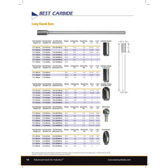 BEST CARBIDE CARBIDE BURRS Best Carbide - SM5NFL6 1/2" Aluminium Cut Long Series Carbide Burr