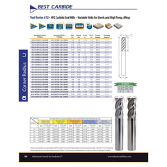 BEST CARBIDE Carbide Endmill Best Carbide 3/8" Variable Helix Endmill 4 Flute Nano Coated