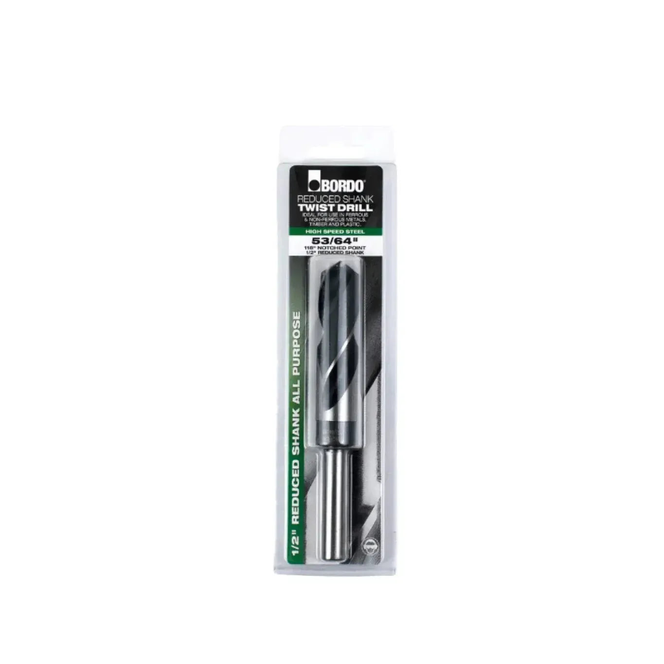 BORDO DRILLS Bordo 53/64" HSS Reduced Shank Drill