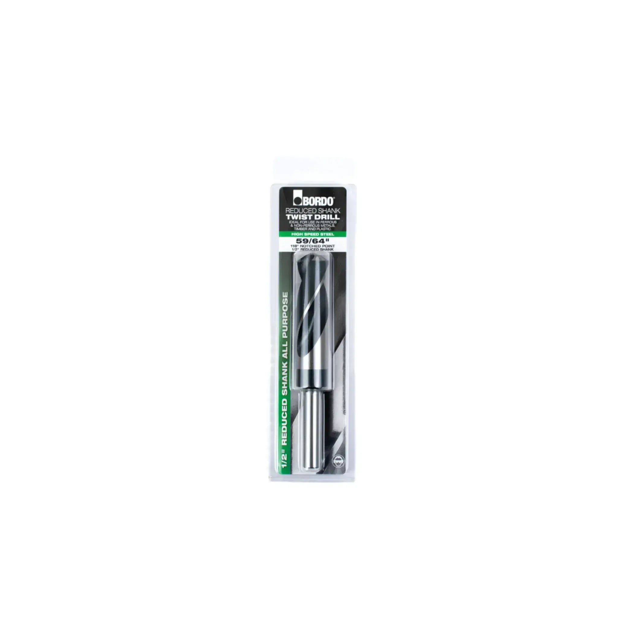 BORDO DRILLS Bordo 59/64" HSS Reduced Shank Drill
