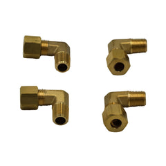 4pc Brass Compression Union 90° Male Female Elbow (T1/4xM1/8)