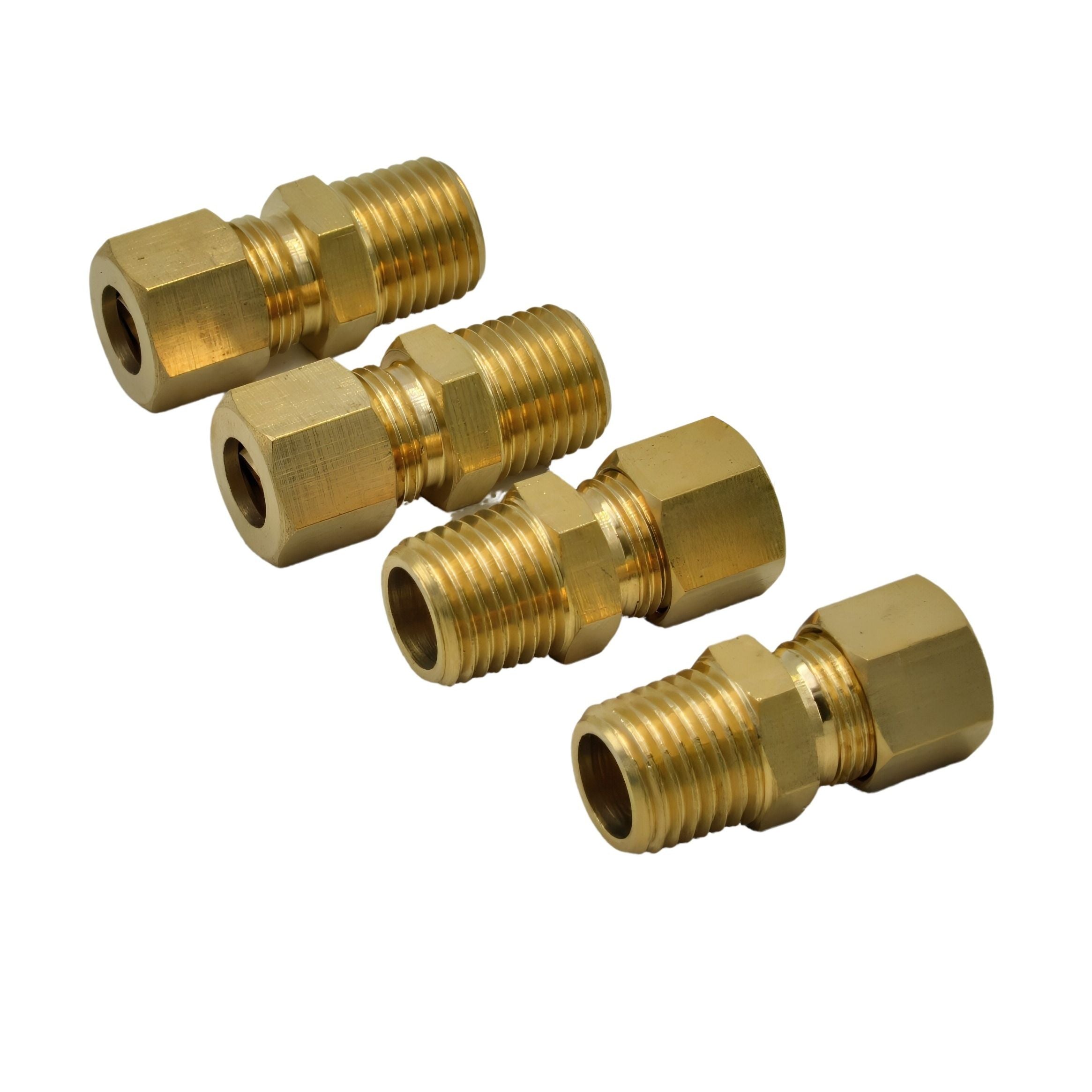 4pc Brass Compression Male Female Connector (T5/16xM1/4)