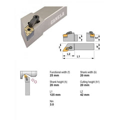 Canela MDJNR2020K15-K Turning & Profiling Toolholder – 20×20 mm - Twin Eagle Imports