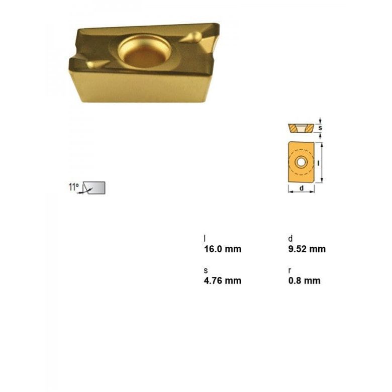 CANELA S.A. INSERT Canela APKT1604PDR TL20 Indexable Milling Insert – 85° Positive Geometry