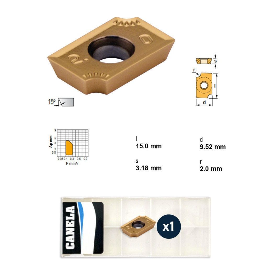 CANELA S.A. INSERTS Canela ADMT1503R2.0TIN25 Indexable Insert – 85° Positive Geometry