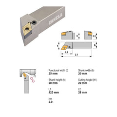 CANELA S.A. TOOL HOLDERS Canela PDJNR2020K11 Turning & Profiling Toolholder – 20×20 mm