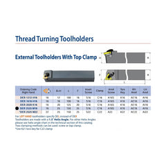 CARMEX PRECISION TOOLS LTD Turning Tool Carmex External Thread Turning Tool Holder DER 2525 M16 25mm Shank