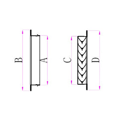 Pack of 4 Ductsure Door Relief Vent Grille Aluminium DG-A 600250