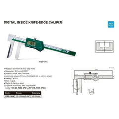 Insize Digital Knife Edge Caliper 15-150mm/0.6-6" Range Series 1123-150A