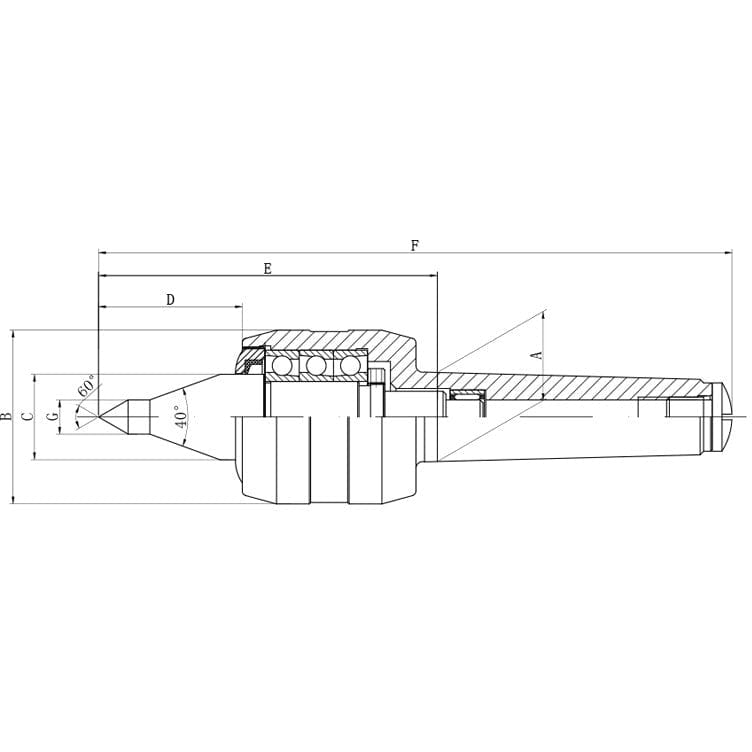 Dajiu Live Centre Morse Taper 4 Extended Nose Precision CNC High Speed Live Centre