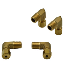 4pc Brass Compression Union 90° Male Female Elbow (T1/8xM1/8)