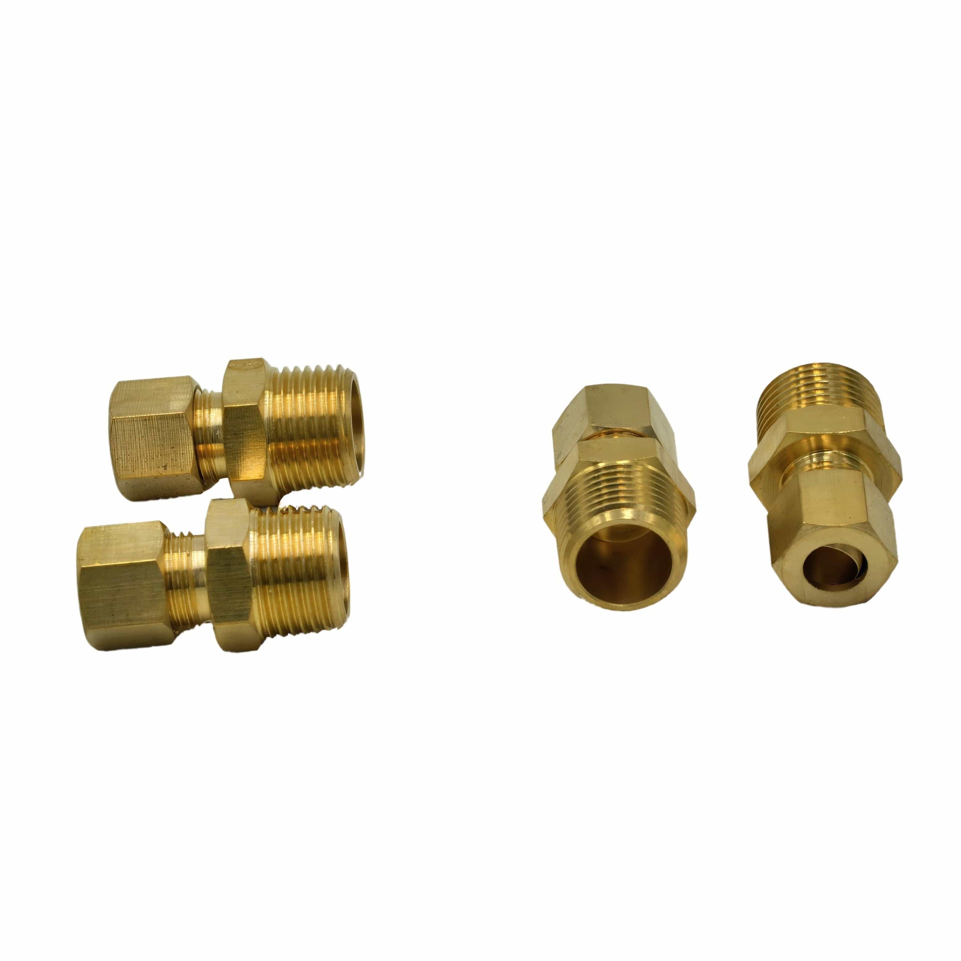 DOT Brass Connector 4pc Brass Compression Male Female Connector (T5/16xM3/8)
