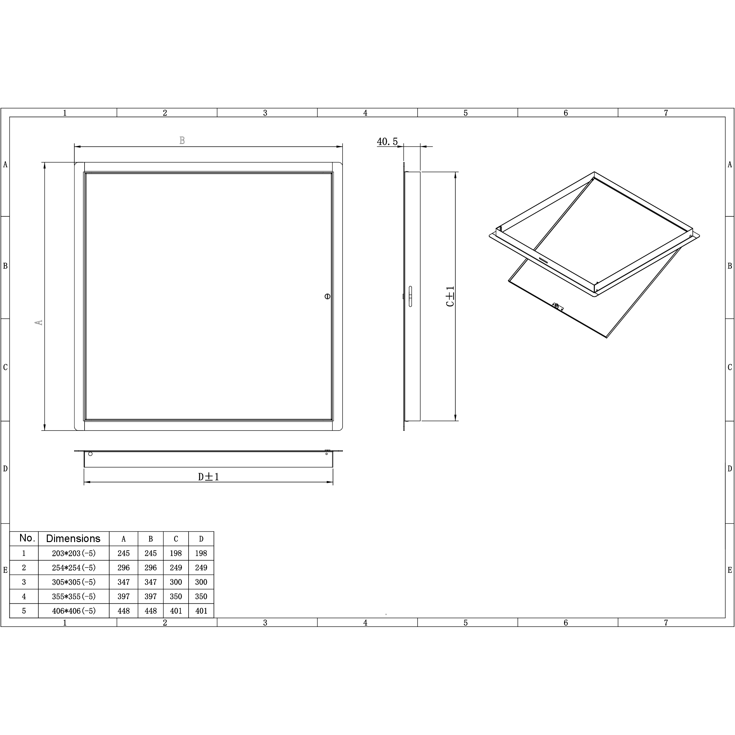 Ductsure Access Panel Pack of 5 Ductsure Access Panel White Powder Coated 10"x10" (254x254mm)
