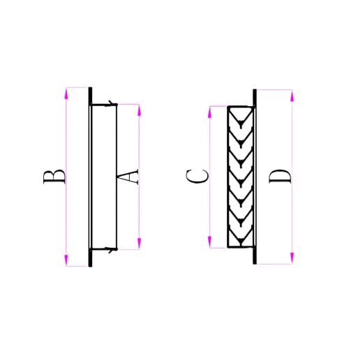 Ductsure Ventilation Pack of 4 Ductsure Door Relief Vent Grille Aluminium DG-A 300150