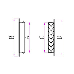 Ductsure Ventilation Pack of 4 Ductsure Door Relief Vent Grille Aluminium DG-A 300150