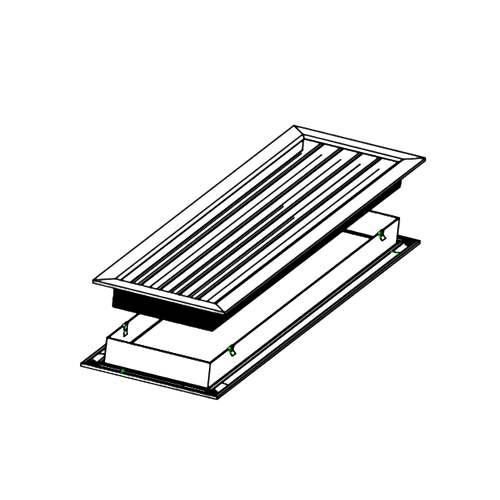 Ductsure Ventilation Pack of 4 Ductsure Door Relief Vent Grille Aluminium DG-A 300150
