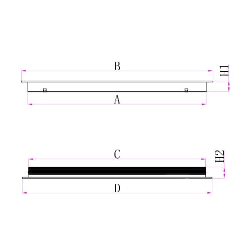 Ductsure Ventilation Pack of 4 Ductsure Door Relief Vent Grille Aluminium DG-A 600150