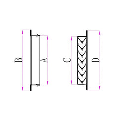 Ductsure Ventilation Pack of 4 Ductsure Door Relief Vent Grille Aluminium DG-A 600200