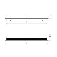 Ductsure Ventilation Pack of 4 Ductsure Door Relief Vent Grille Aluminium DG-A 600300