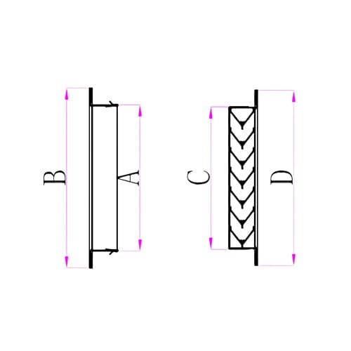 Ductsure Ventilation Pack of 4 Ductsure Door Relief Vent Grille Aluminium DG-A 636631