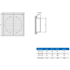 Ductsure Ventilation Twin Pack PFL150 Ductsure Ducting Wall Vent : Fixed Louvre - Φ150