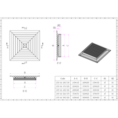 Ductsure White Aluminium Vent Grille – Square Face Slat (595 x 595 mm) - LFD-4A 595/450 - Twin Eagle Imports