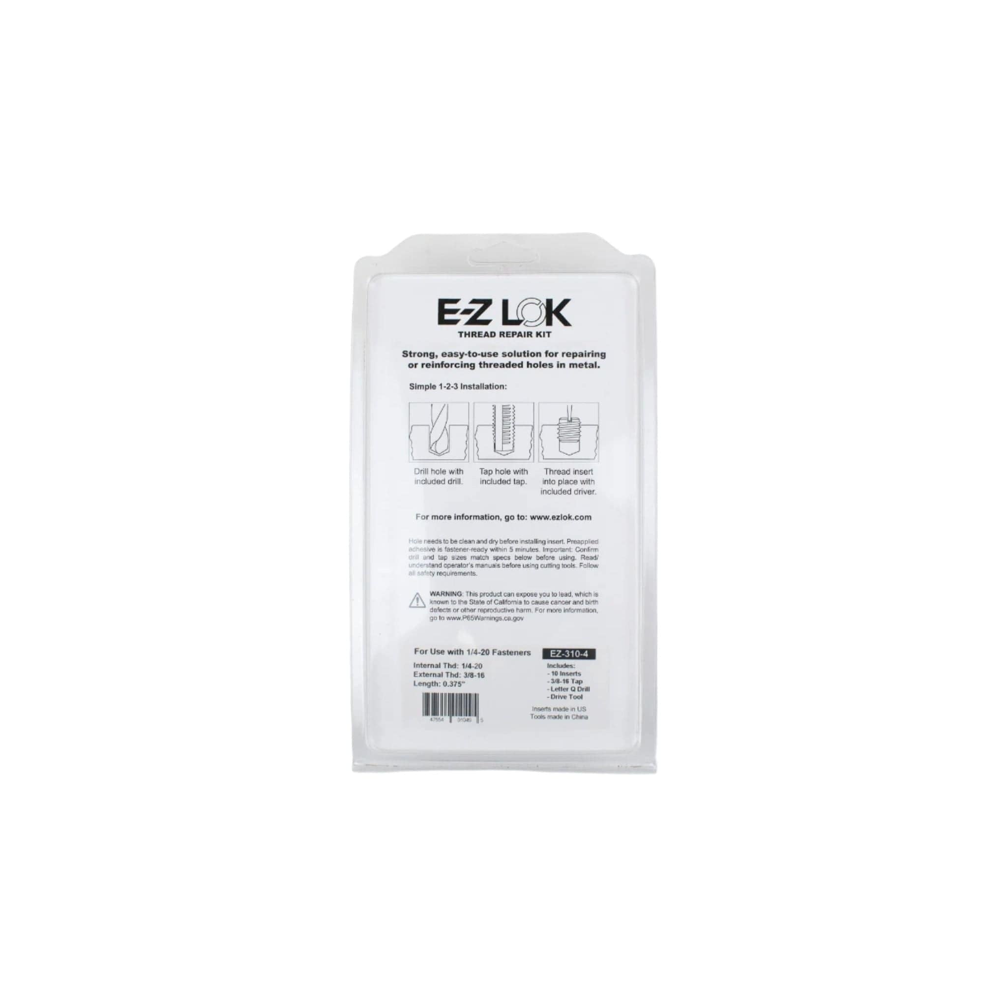 E-Z Lok Thin Wall Thread Repair Kit - 1/4-20 UNC X 3/8-16 UNC - Twin Eagle Imports