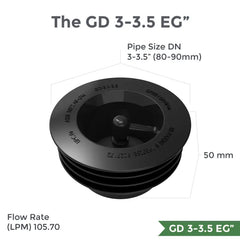 Green Drain Waterless Trap Seal 3-3.5" (85-90mm)