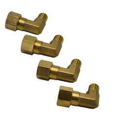 4pc Brass Compression Union 90° Male Female Elbow (T3/8xM1/8)