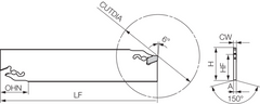 Kyocera KPKB32-3 3.00 mm 150mm OAL Neutral Parting Toolholder 32 mm Shank