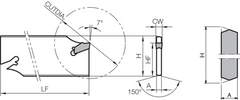 Kyocera KTKB26-4S 4.0mm 110mm OAL Neutral Parting Toolholder