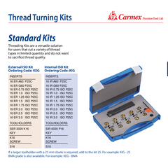 Carmex Internal Right Hand ISO Metric Thread Turning Insert 11 mm / 1.5 mm Pitch / 11 IR 1.5 ISO P25C