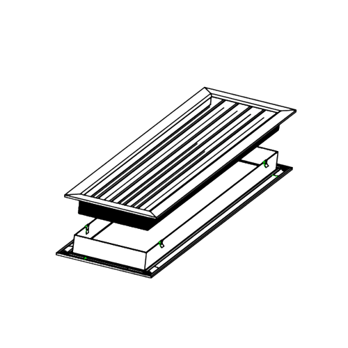 Pack of 4 Ductsure Door Relief Vent Grille Aluminium DG-A 600450