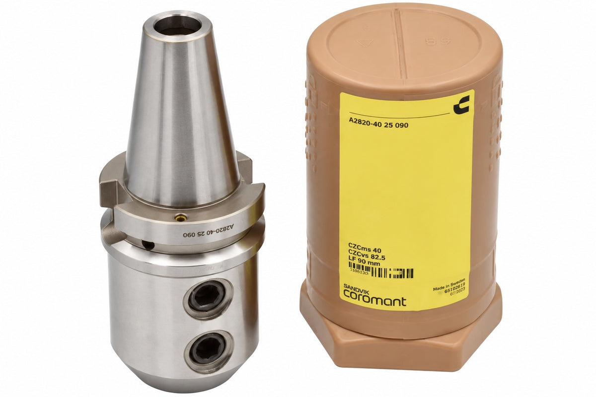 Sandvik BT40-SLN25-090 – Sidelock (Weldon) Holder (Ø25 mm Bore, BT40 Taper)
