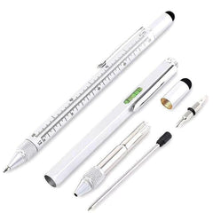 Full Metal Body 6-in-1 Multi-Function Tool White Engineers Pen - Twin Eagle Imports