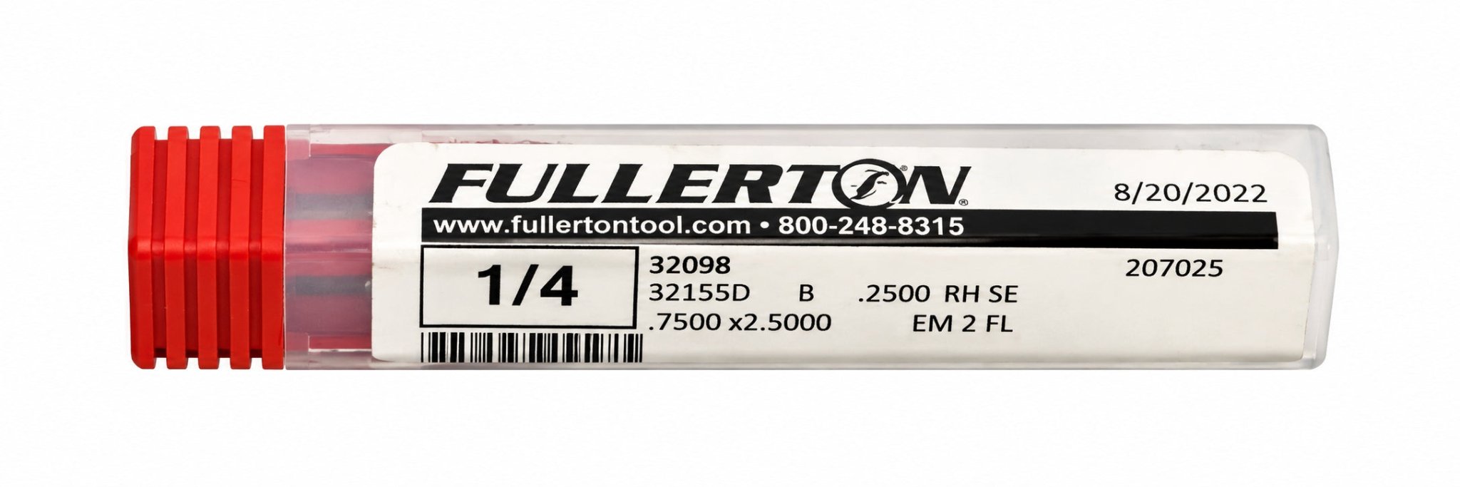 Fullerton 32098 0.2500" 2 Flute Standard Ball Nose End Mill - Twin Eagle Imports