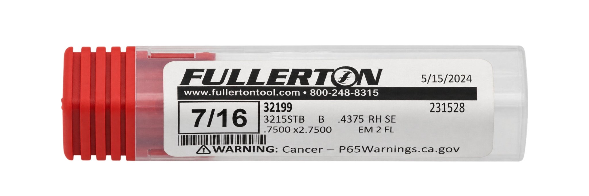 Fullerton 32199 0.4375" 2 Flute Stub Ball Nose End Mill - Twin Eagle Imports