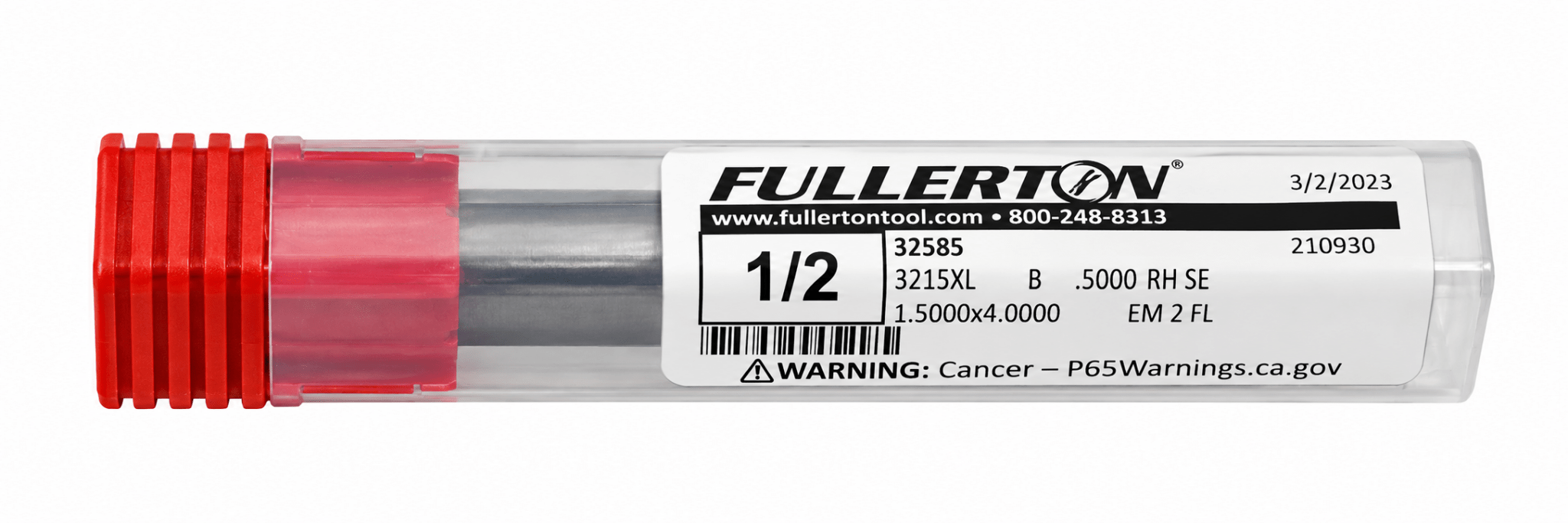 Fullerton 32585 0.5000" 2 Flute Extra-Long Ball Nose End Mill - Twin Eagle Imports