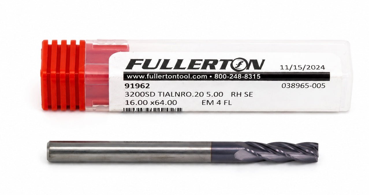 Fullerton 91962 0.1969" 4 Flute TiAlN Coated Corner Radius End Mill - Twin Eagle Imports