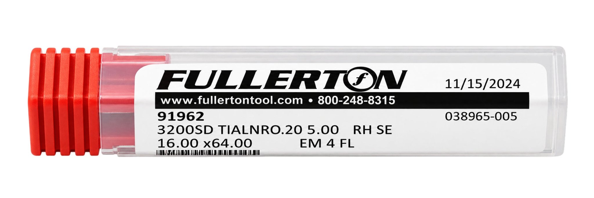 Fullerton 91962 0.1969" 4 Flute TiAlN Coated Corner Radius End Mill - Twin Eagle Imports
