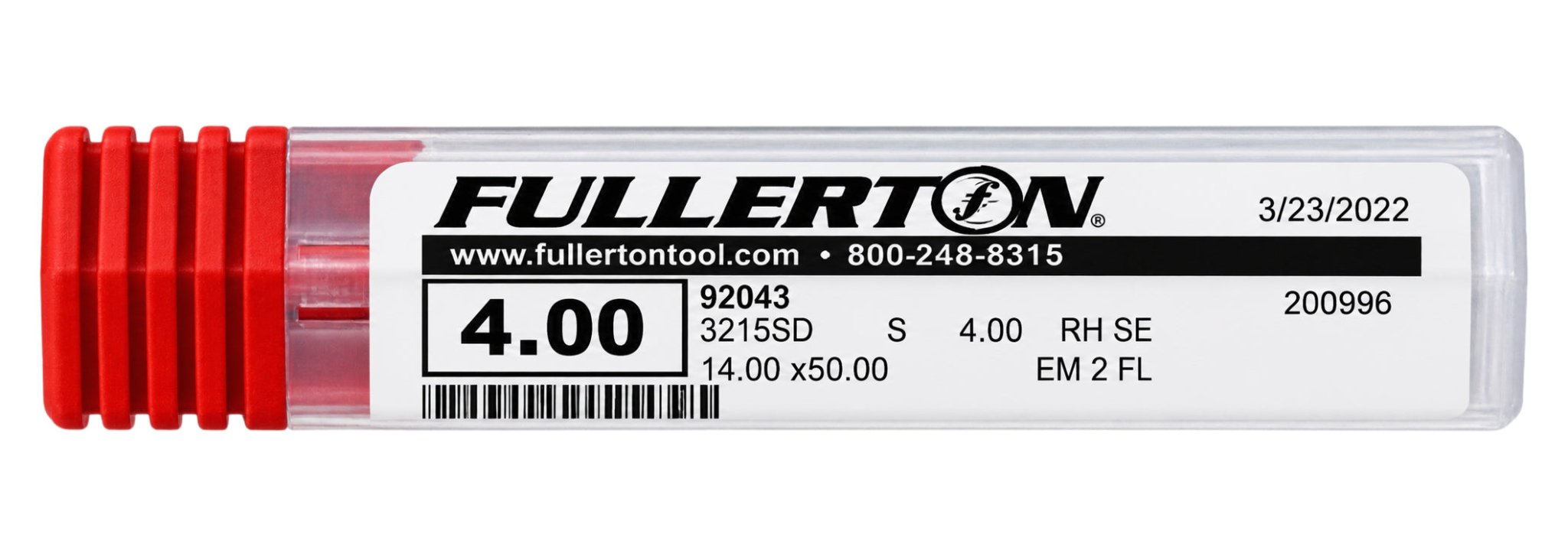 Fullerton 92043 0.1575" 2 Flute Standard Square End Mill - Twin Eagle Imports
